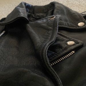 vintage black leather biker jacket size 36 mens